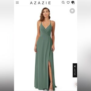 AZAZIE DAVIS
A-Line V-Neck Chiffon Floor-Length Dress Eucalyptus